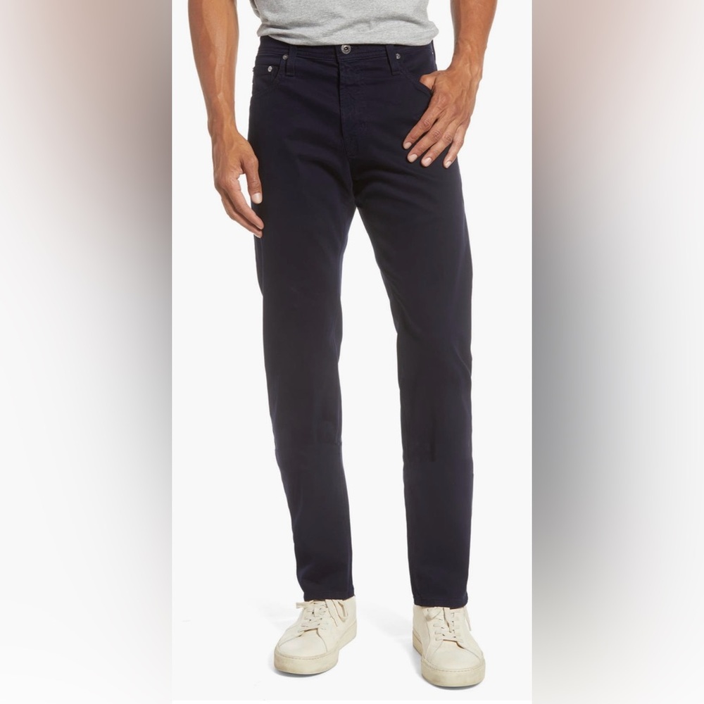 AG The Dylan Sueded Stretched Sateen Pants Dark Navy